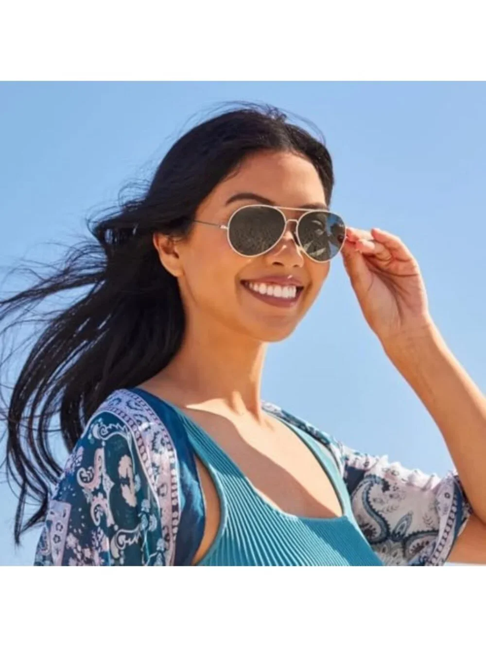 Polarized Women's Aviator Sunglasses - Tangle-Free, UV Protection, Stylish